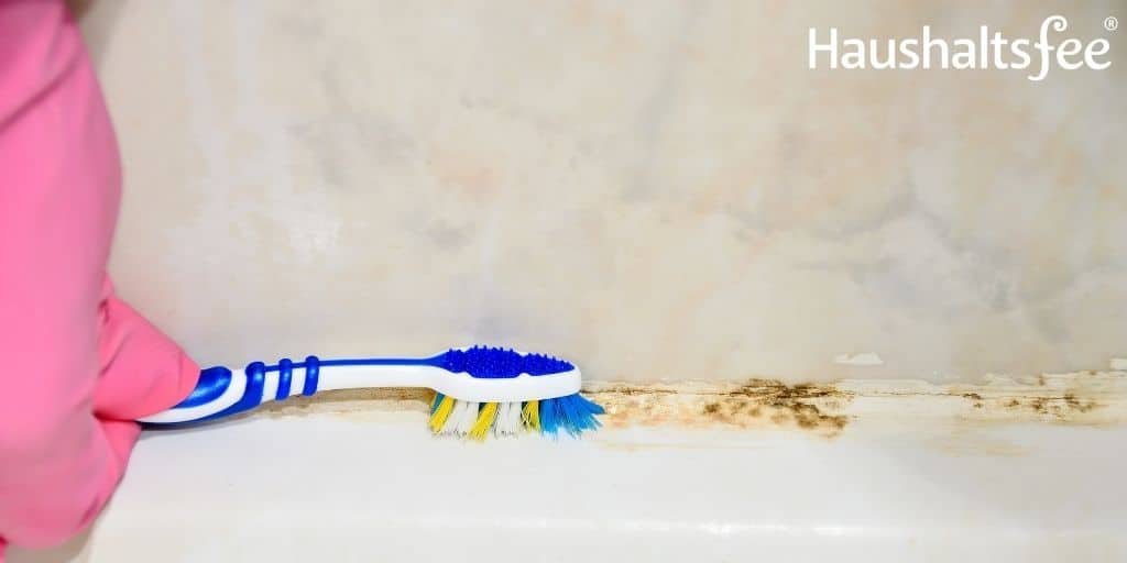 Bad putzen: Fugen mit Zahnbürste reinigen
